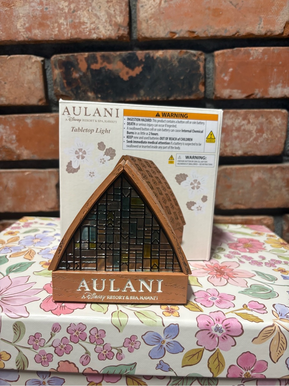 Disney Aulani Brown Tabletop Light Lantern